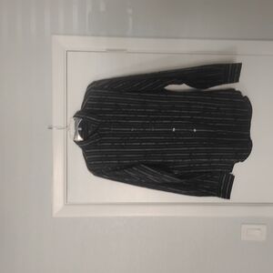 C.P. Company Black and Gray Striped Dress Shirt